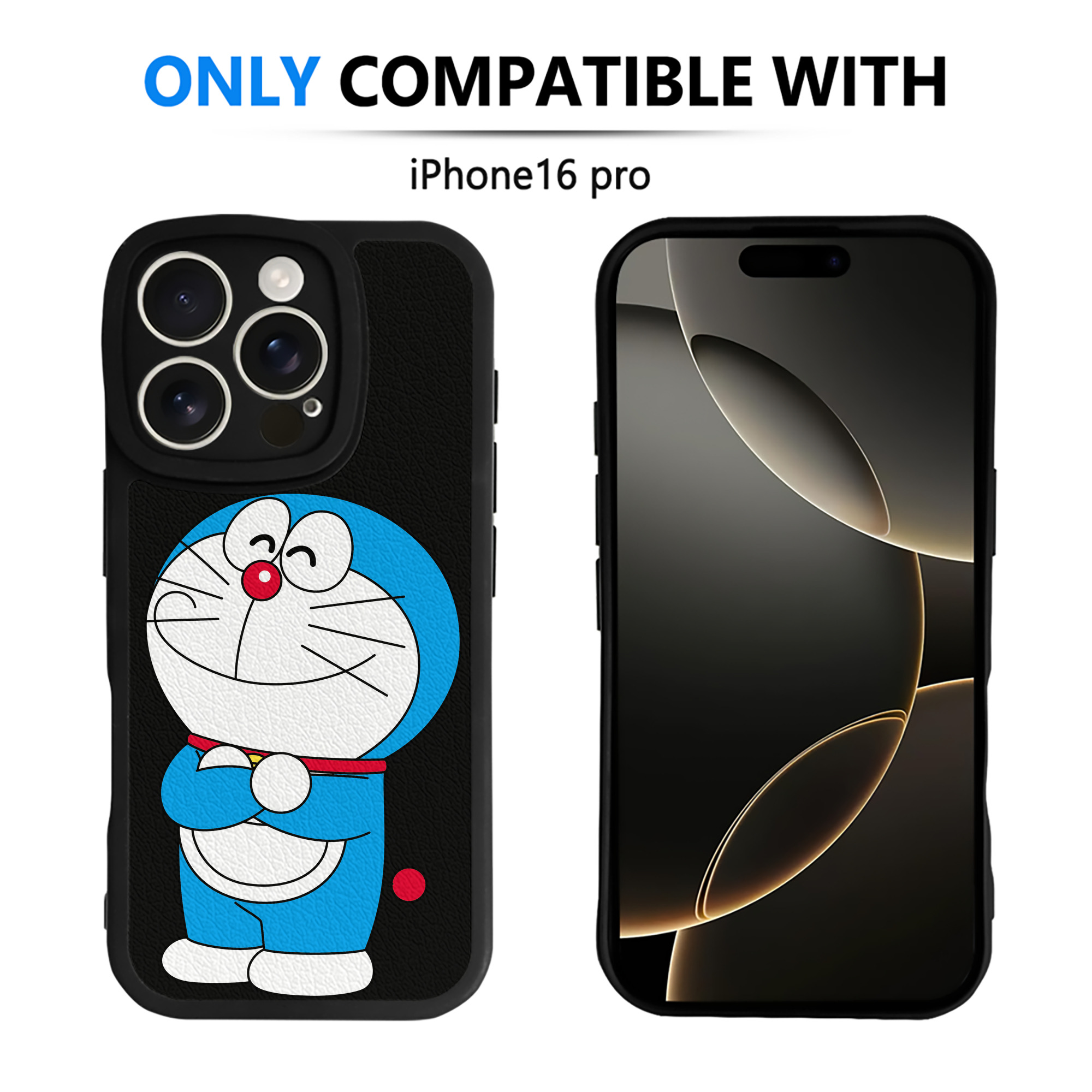 （画像用） ドラえもん Doraemon 【iPhone 16シリーズ対応】シリコンスマホケース（レザー調） 材質：シリコン